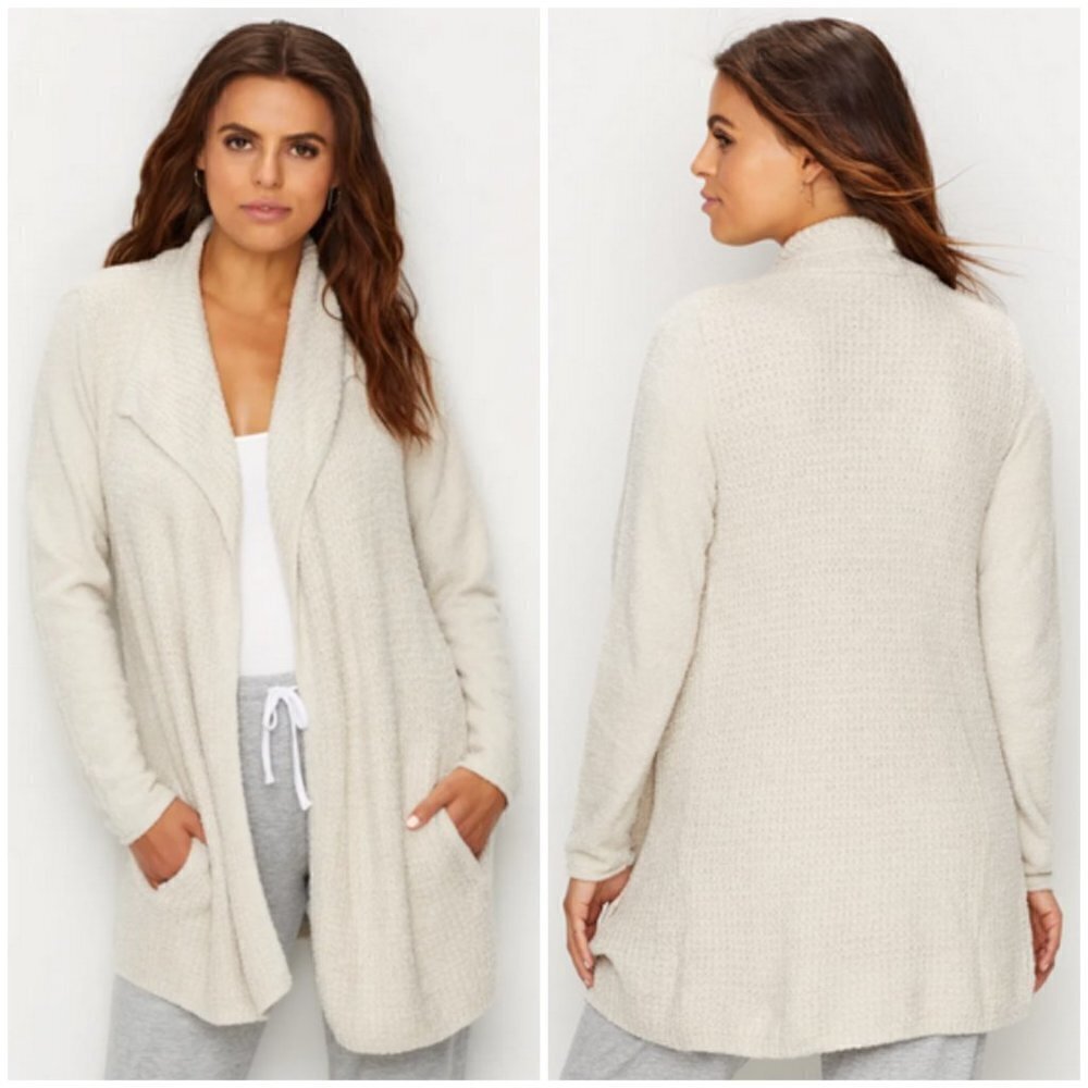 💕BAREFOOT DREAMS💕 CozyChic Lite Coastal Cardigan ~ Bisque Small S NWT - Picture 4 of 16